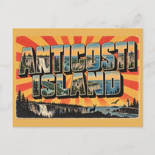 Anticosti Island QC Fossil Cliffs Waterfall Art Postcard