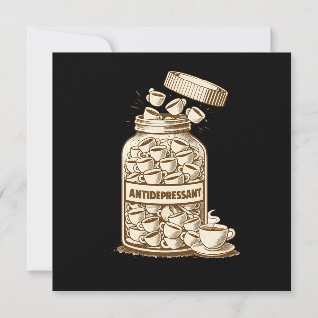 Antidepressant coffee spill invitation (Front)