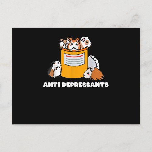 antidepressants guinea pig funny cute guinea pig  postcard