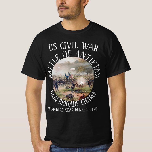 ANTIETAM BATTLE US CIVIL WAR IRON BRIGADE CHARGE T-Shirt (Front)