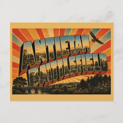 Antietam Battlefield Maryland Creek Rolling Hills Postcard