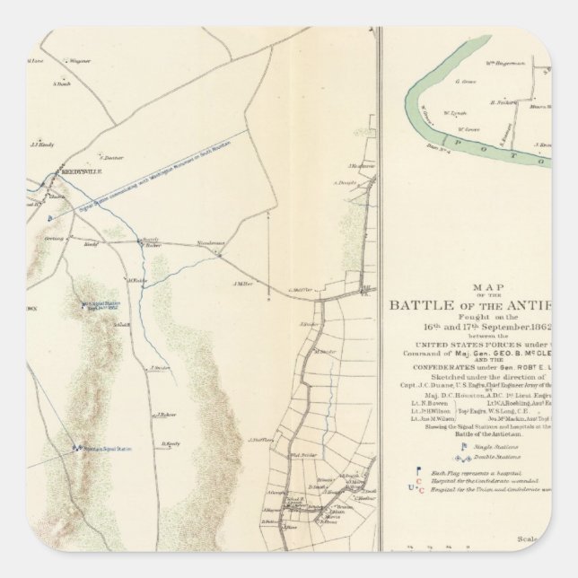 Antietam, Suffolk, Gettysburg Square Sticker (Front)