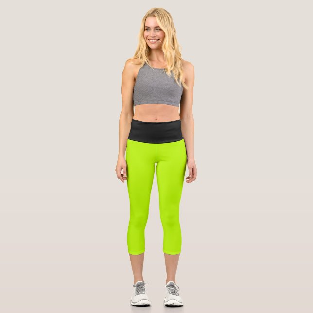 Antifreeze Black High Waisted Yoga Capris (Front)