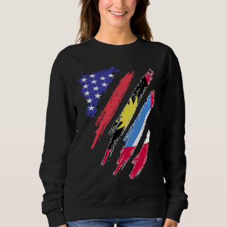Antigua American Patriot Grown Heart Flag Stripes Sweatshirt