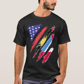 Antigua American Patriot Grown Heart Flag Stripes T-Shirt