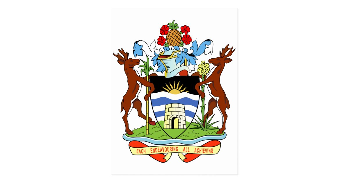 Antigua and Barbuda Coat of Arms Postcard | Zazzle.com