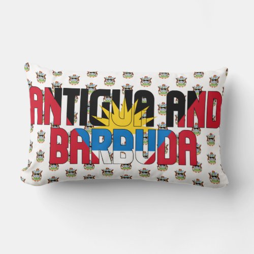 Antigua and Barbuda Flag and Coat of Arms Lumbar Pillow