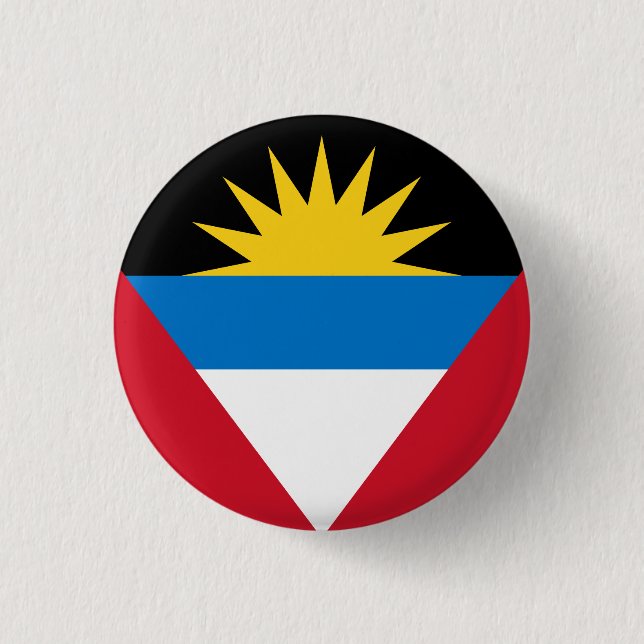 Antigua and Barbuda Flag Button (Front)