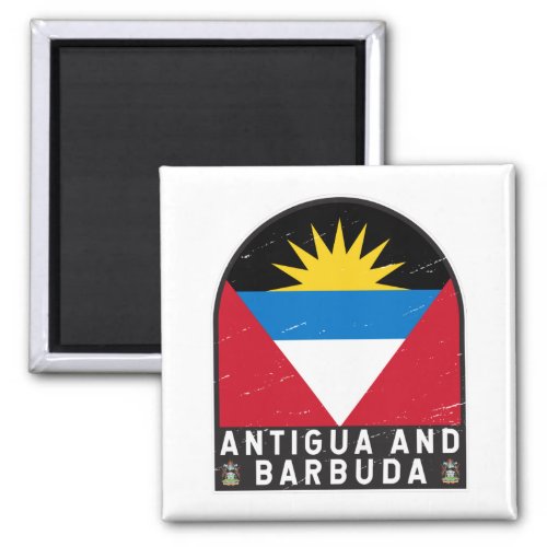Antigua and Barbuda Flag Emblem Distressed Vintage Magnet