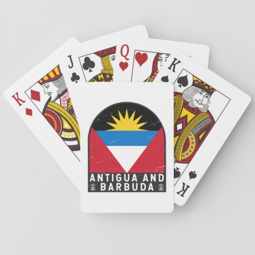 Antigua and Barbuda Flag Emblem Distressed Vintage Playing Cards