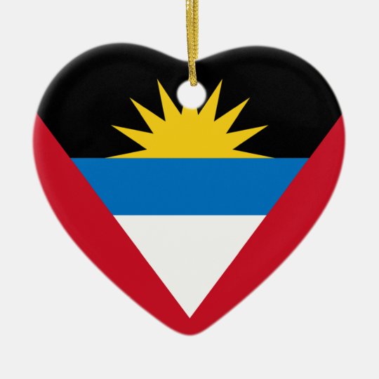 Antigua and Barbuda Flag Heart Ornament | Zazzle.com