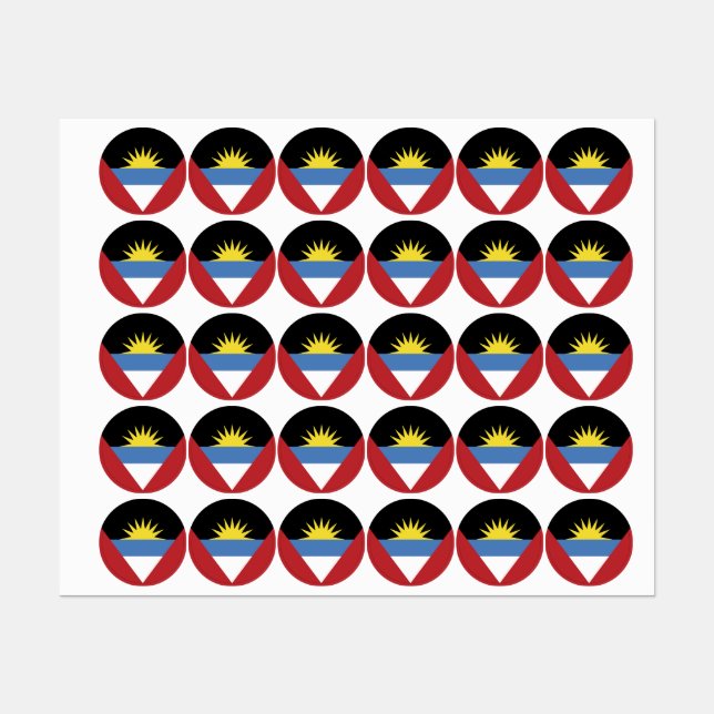 Antigua and Barbuda flag Labels (Sheet)