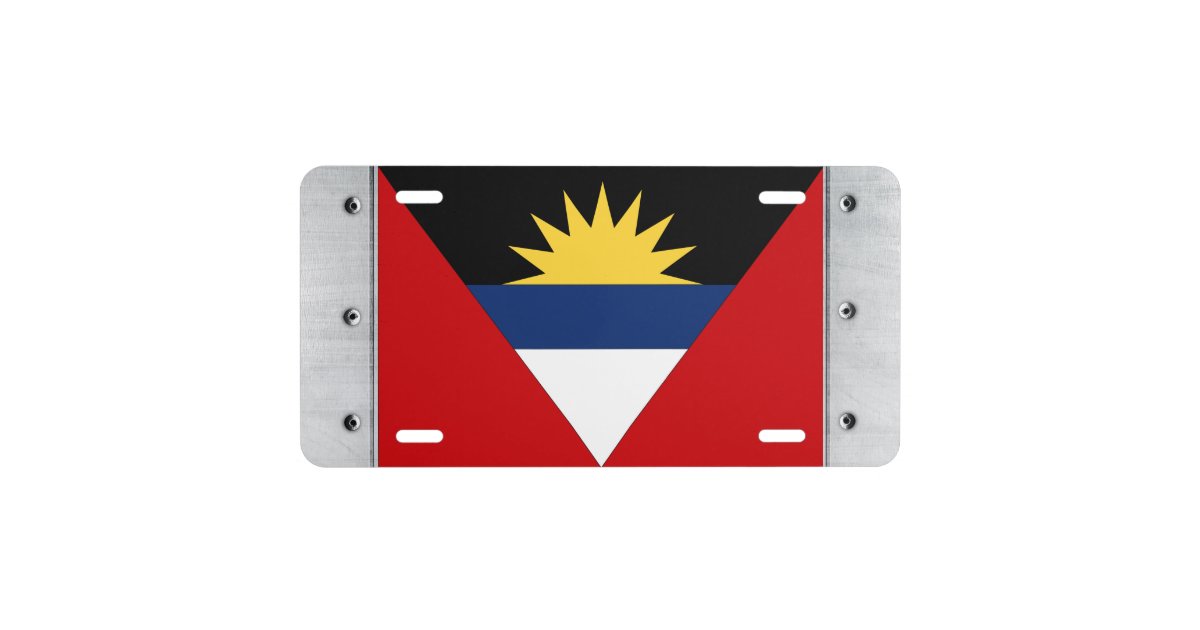 Antigua And Barbuda Flag License Plate Zazzle Com