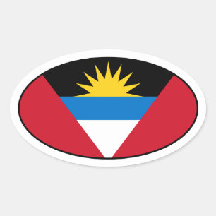 Antigua and Barbuda Flag Oval Sticker
