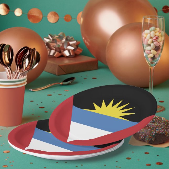 Antigua and Barbuda flag Paper Plates (Multi)