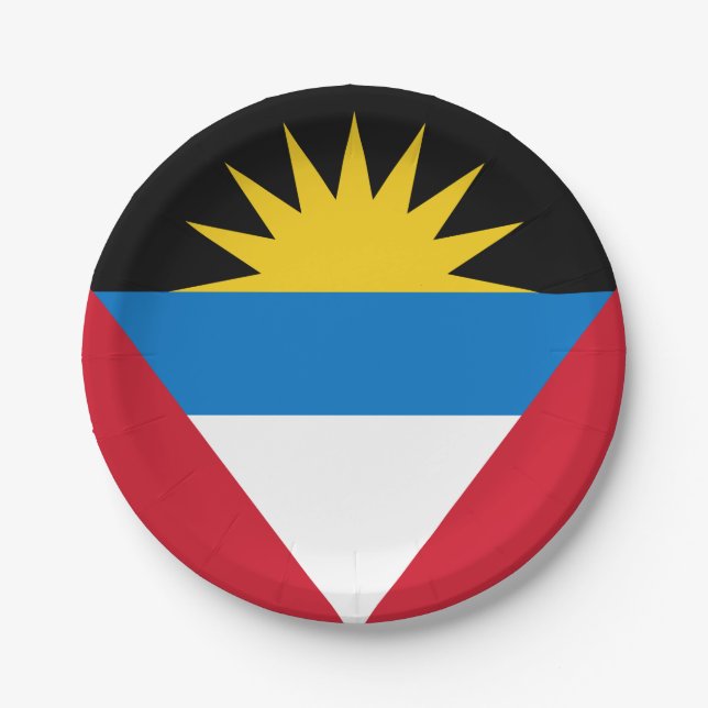 Antigua and Barbuda Flag Paper Plates (Front)