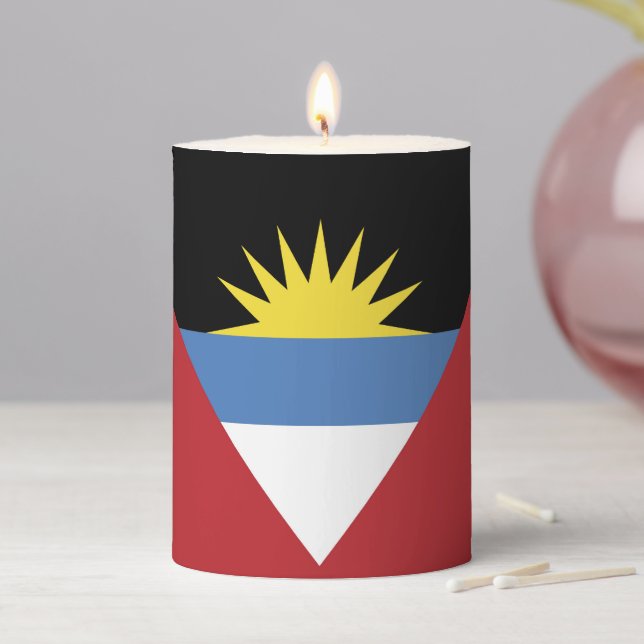 Antigua and Barbuda flag Pillar Candle (In Situ)