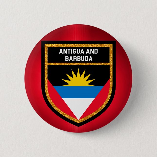 Antigua And Barbuda Flag Pinback Button (Front)
