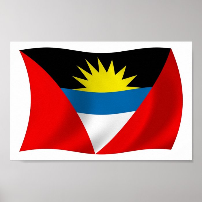 Antigua and Barbuda Flag Poster Print