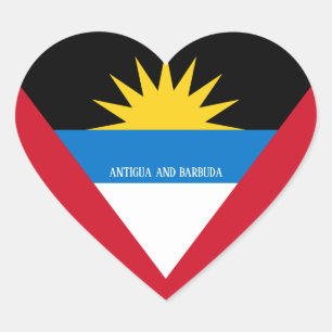 Antigua and Barbuda Flag Splendid Patriotic Heart Sticker