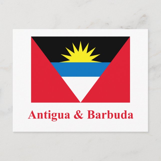Antigua and Barbuda Flag with Name Postcard (Front)