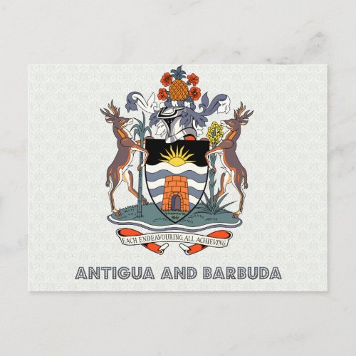 Antigua And Barbuda High Quality Coat of Arms Postcard
