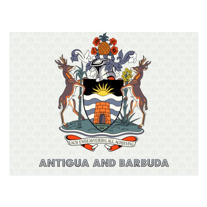 Antigua And Barbuda High Quality Coat of Arms Postcard | Zazzle.com