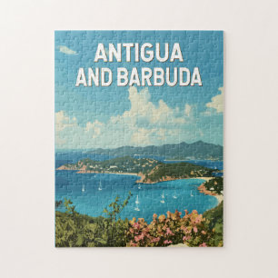 Antigua and Barbuda Illustration Travel Art Retro Jigsaw Puzzle