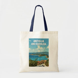 Antigua and Barbuda Illustration Travel Art Retro Tote Bag
