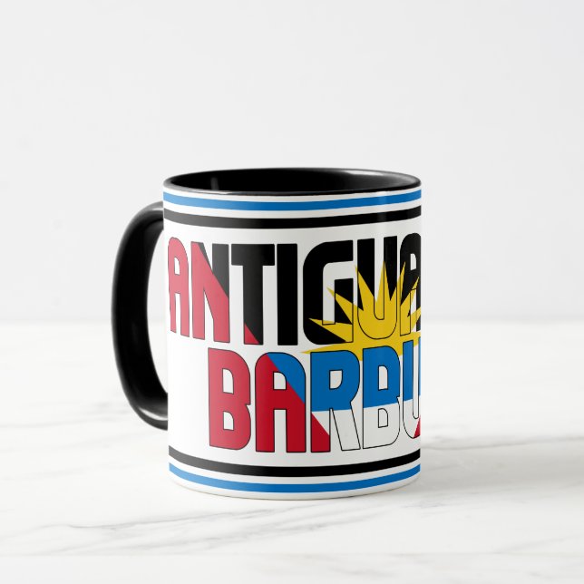 Antigua and Barbuda National Flag Patriotic Coffee Mug (Front Left)