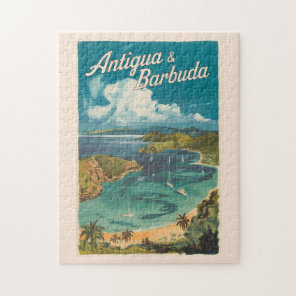 Antigua and Barbuda Painterly Travel Art Vintage Jigsaw Puzzle