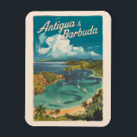 Antigua and Barbuda Painterly Travel Art Vintage Magnet<br><div class="desc">Antigua and Barbuda vector artwork design. Antigua and Barbuda,  a twin-island paradise in the Caribbean,  is known for its pristine white-sand beaches,  crystal-clear waters,  and rich maritime history.</div>