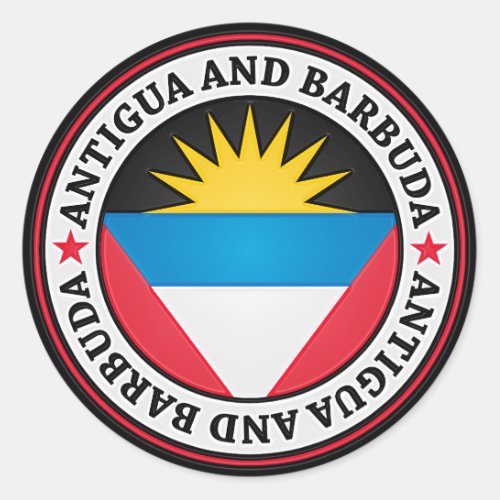 Antigua And Barbuda Round Emblem Classic Round Sticker