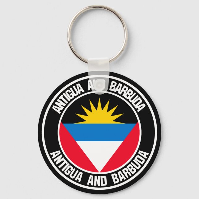 Antigua and Barbuda Round Emblem Keychain (Front)
