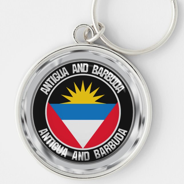 Antigua and Barbuda Round Emblem Keychain (Front)