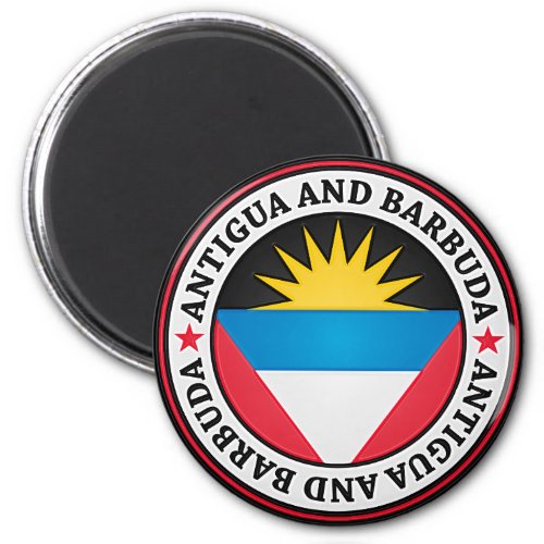 Antigua And Barbuda Round Emblem Magnet