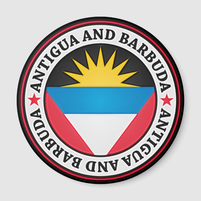 Antigua And Barbuda Round Emblem Magnet