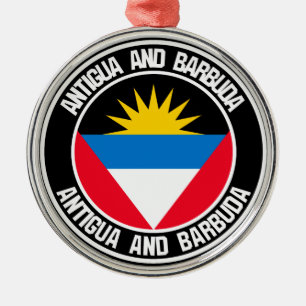 Antigua and Barbuda Round Emblem Metal Ornament