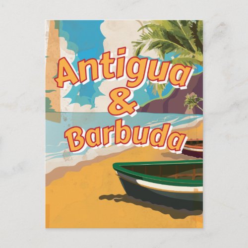 Antigua and Barbuda Vintage vacation Poster Postcard