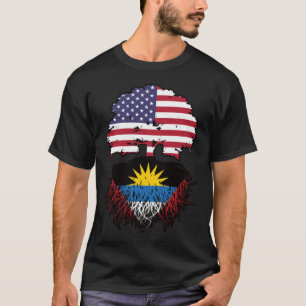 Antigua Antiguan American USA Tree Roots Flag T-Shirt