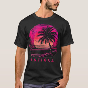 Antigua Barbuda Beach Palm Trees Summer Sunset Vin T-Shirt