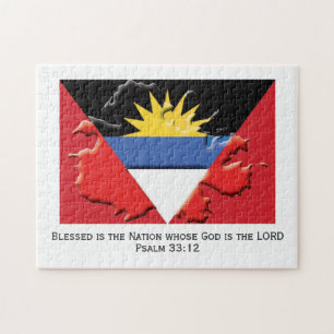 ANTIGUA BARBUDA Blessed Nation ANTIGUAN FLAG Jigsaw Puzzle