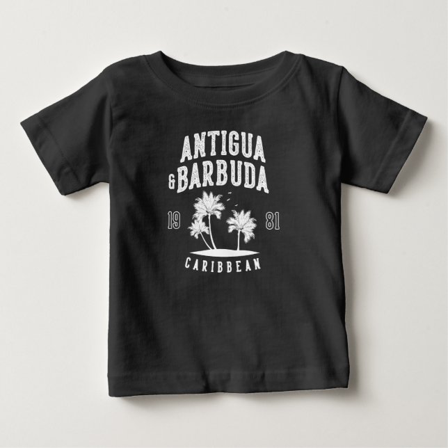Antigua & Barbuda Caribbean Palm Tree Baby T-Shirt (Front)