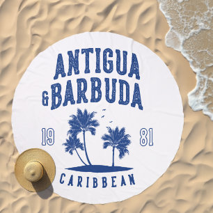 Antigua & Barbuda Caribbean Palm Tree Beach Towel