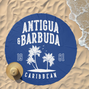 Antigua & Barbuda Caribbean Palm Tree Beach Towel
