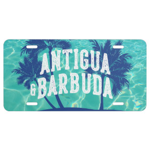 Antigua & Barbuda Caribbean Palm Tree License Plate