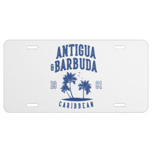 Antigua & Barbuda Caribbean Palm Tree License Plate