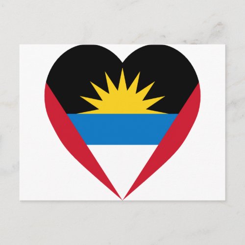 Antigua  Barbuda Flag Heart Postcard