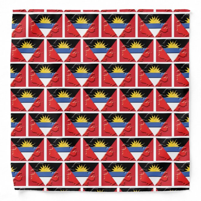 ANTIGUA BARBUDA Flag Map Bandana (Front)