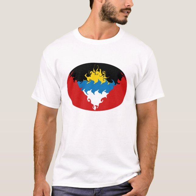 Antigua & Barbuda Gnarly Flag T-Shirt (Front)